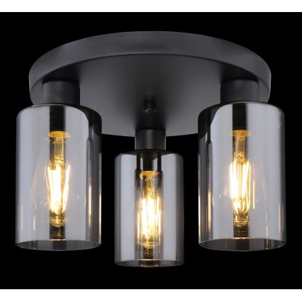 Globo - Iluminação de teto 3xE27/60W/230V preto