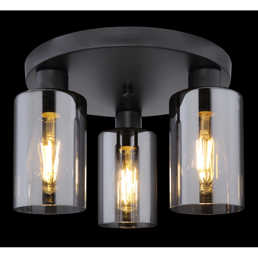 Globo - Iluminação de teto 3xE27/60W/230V preto