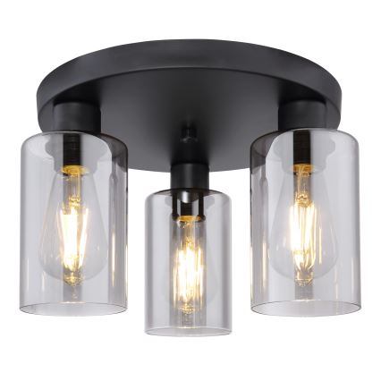 Globo - Iluminação de teto 3xE27/60W/230V preto