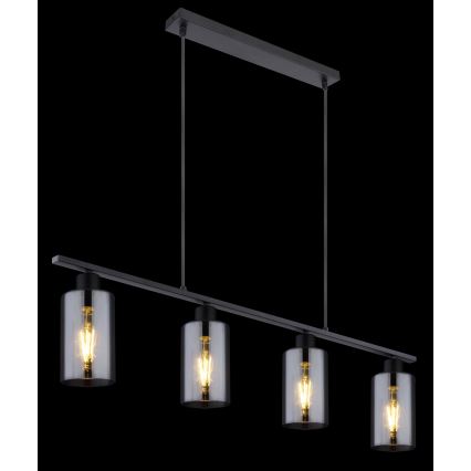Globo - Candeeiro suspenso 4xE27/60W/230V preto