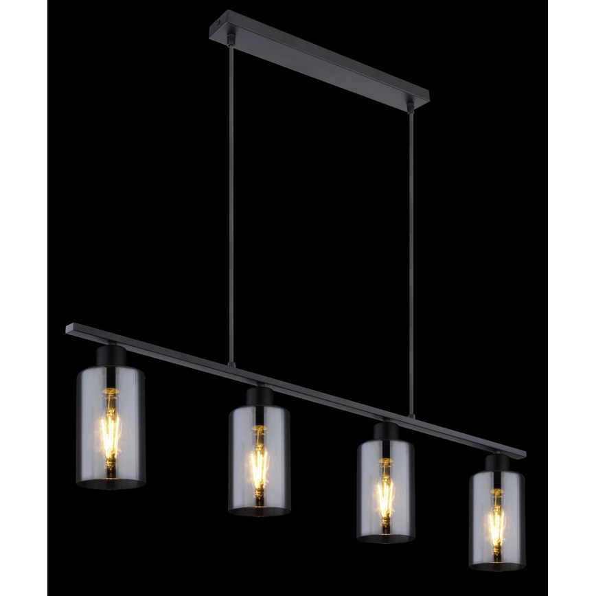 Globo - Candeeiro suspenso 4xE27/60W/230V preto