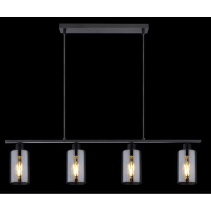 Globo - Candeeiro suspenso 4xE27/60W/230V preto