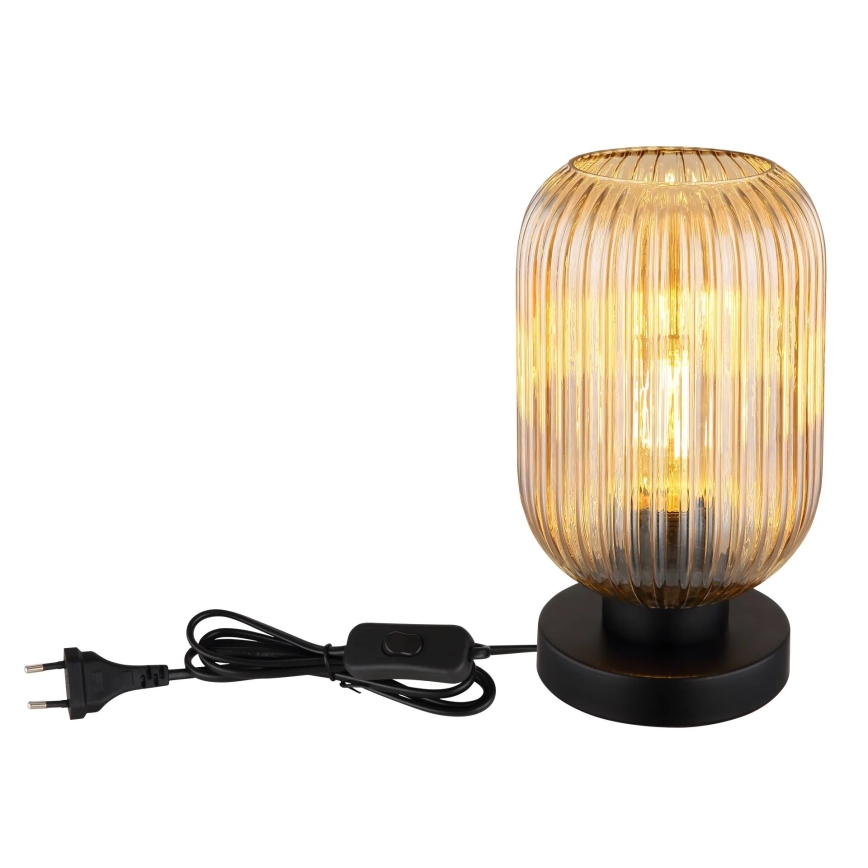 Globo - Candeeiro de mesa 1xE27/40W/230V castanho