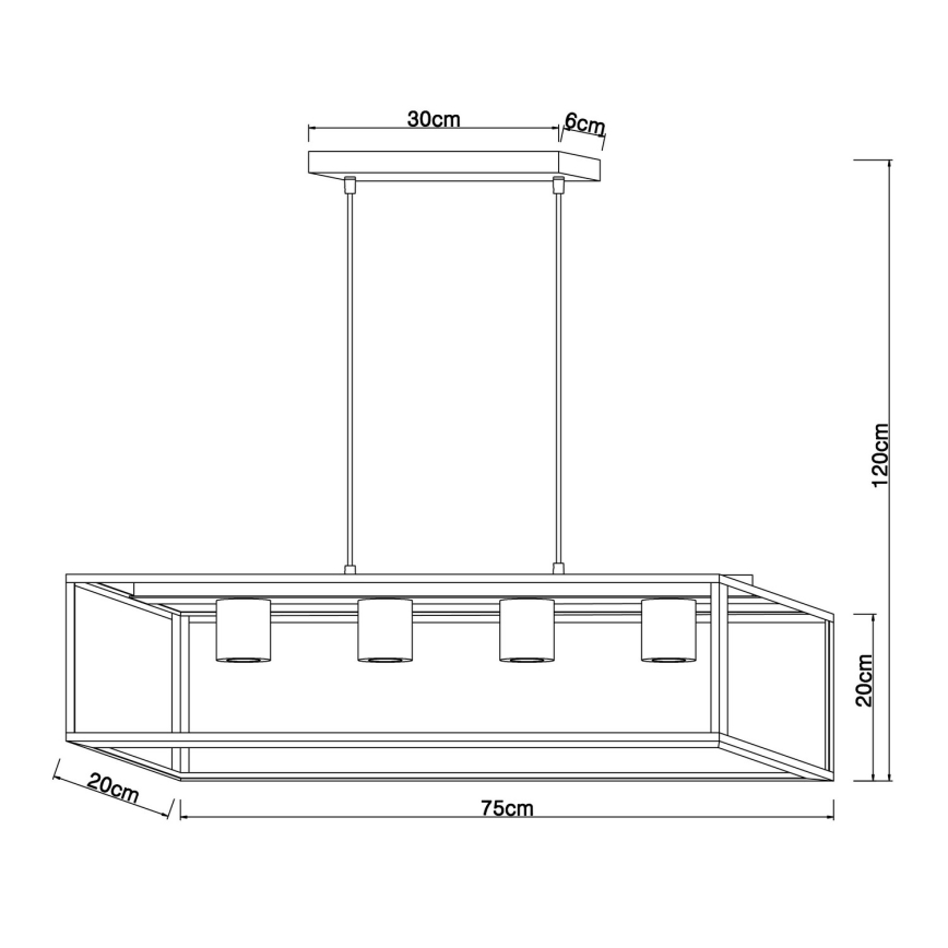 Globo - Candelabro num fio 4xE27/60W/230V