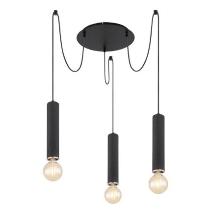 Globo - Candelabro suspenso 3xE27/60W/230V madeira preta