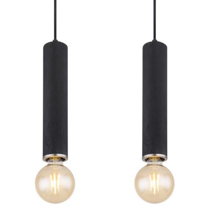 Globo - Candelabro suspenso 4xE27/60W/230V madeira preta