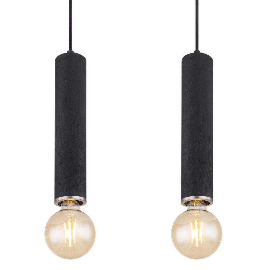Globo - Candelabro suspenso 4xE27/60W/230V madeira preta