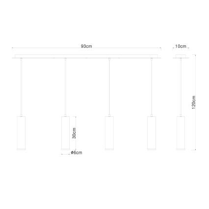 Globo - Candelabro suspenso 4xE27/60W/230V madeira preta