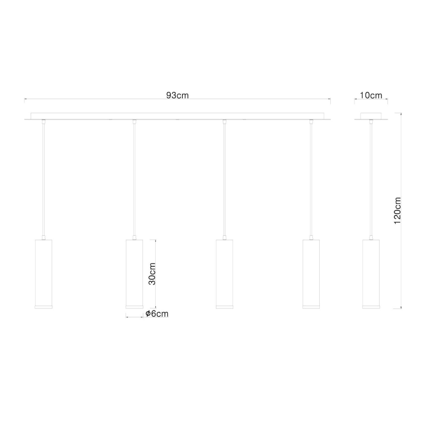 Globo - Candelabro suspenso 4xE27/60W/230V madeira preta