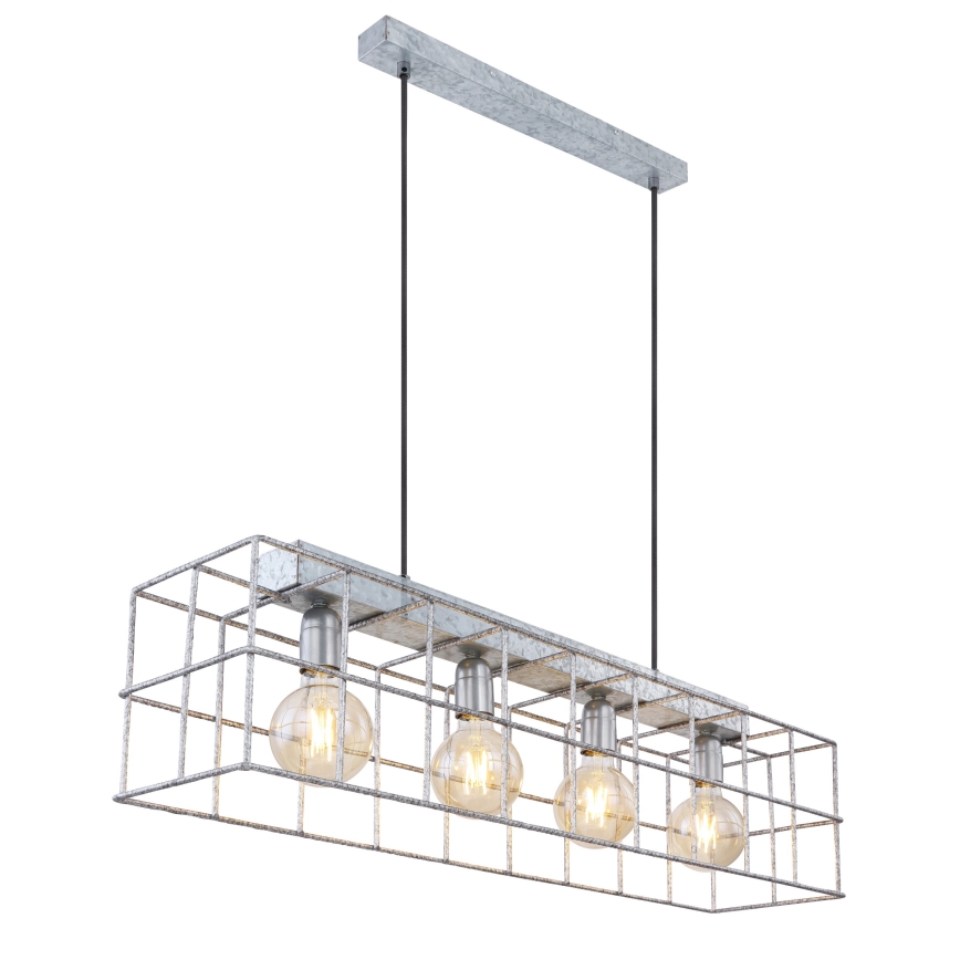 Globo 15530Z-4H - Candeeiro suspenso MERRIL 4xE27/60W/230V