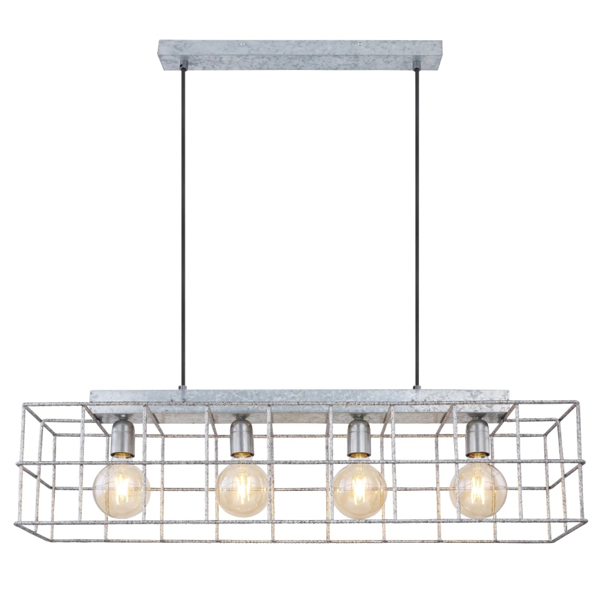 Globo 15530Z-4H - Candeeiro suspenso MERRIL 4xE27/60W/230V