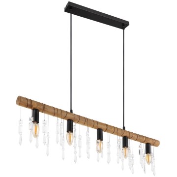 Globo 15532-5H - Lustre suspenso por cabo KIRA 5xE14/40W/230V preto/castanho