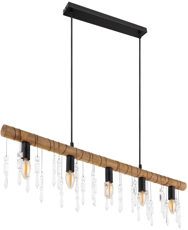 Globo 15532-5H - Lustre suspenso por cabo KIRA 5xE14/40W/230V preto/castanho