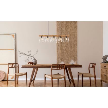 Globo 15532-5H - Lustre suspenso por cabo KIRA 5xE14/40W/230V preto/castanho
