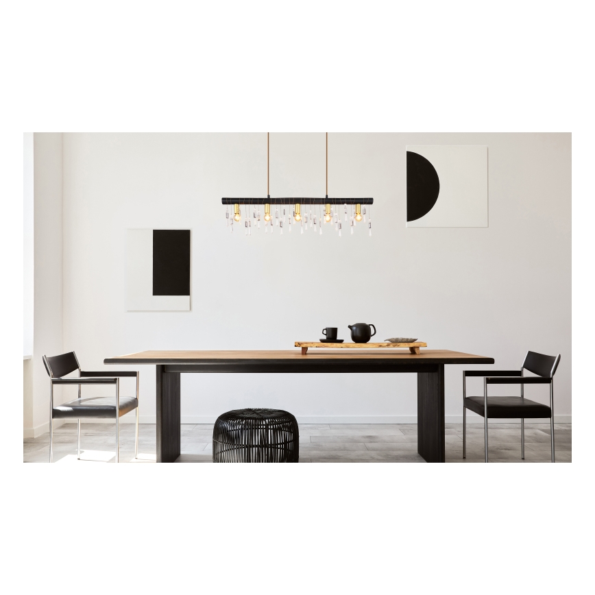 Globo 15532-5HB - Lustre suspenso por cabo KIRA 5xE14/40W/230V preto
