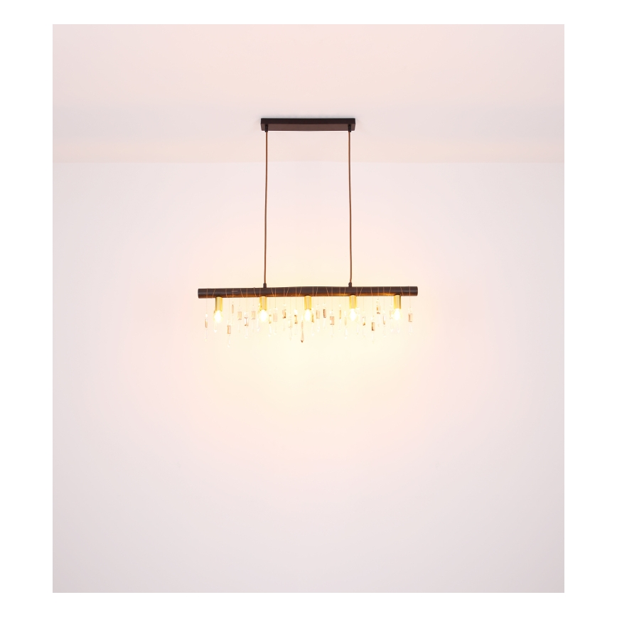 Globo 15532-5HB - Lustre suspenso por cabo KIRA 5xE14/40W/230V preto