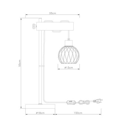 Globo - Candeeiro de mesa 1xE27/15W/230V