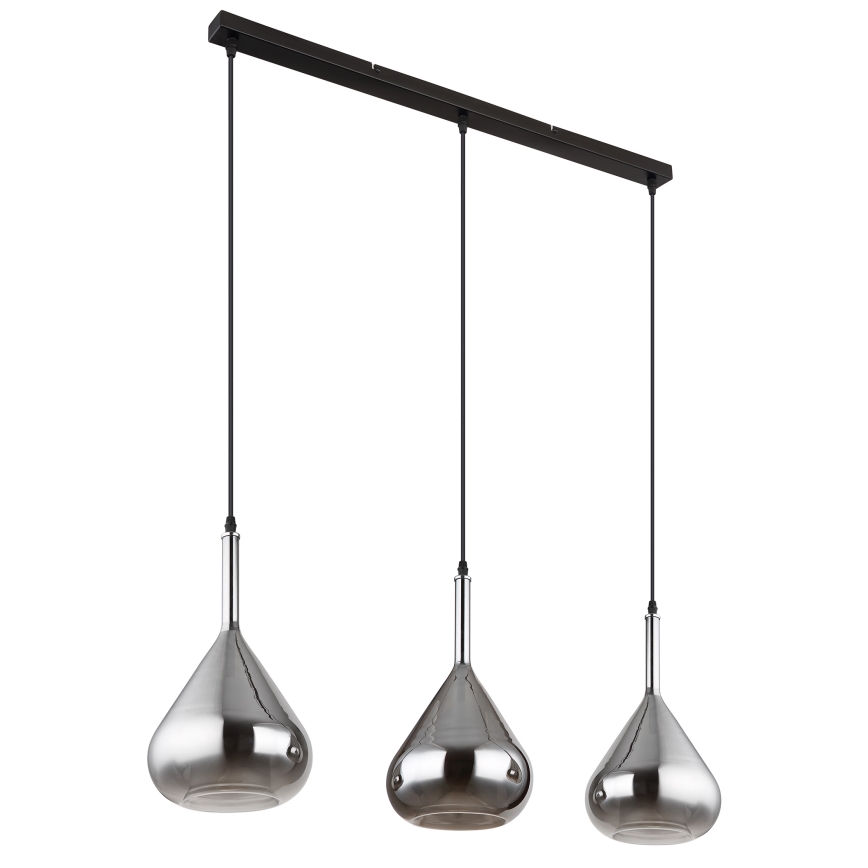Globo - Candeeiro suspenso 3xE27/60W/230V preto