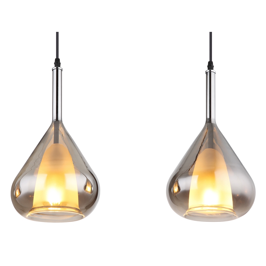 Globo - Candeeiro suspenso 3xE27/60W/230V preto
