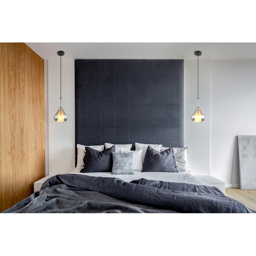 Globo - Candeeiro suspenso 1xE27/60W/230V diâmetro 20 cm preto