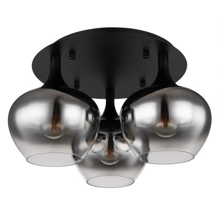 Globo - Candeeiro integrado 3xE27/40W/230V diâmetro 45 cm preto