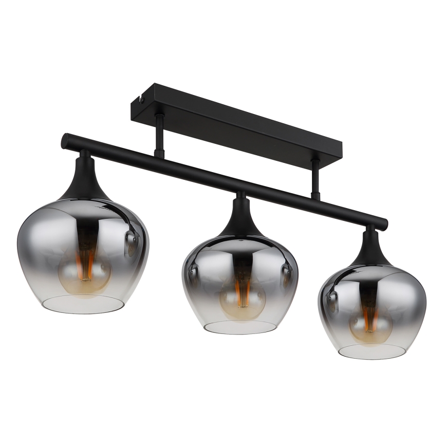 Globo - Candeeiro integrado 3xE27/40W/230V preto