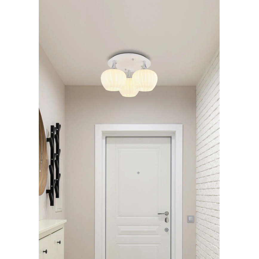 Globo - Candeeiro integrado 3xE27/40W/230V branco