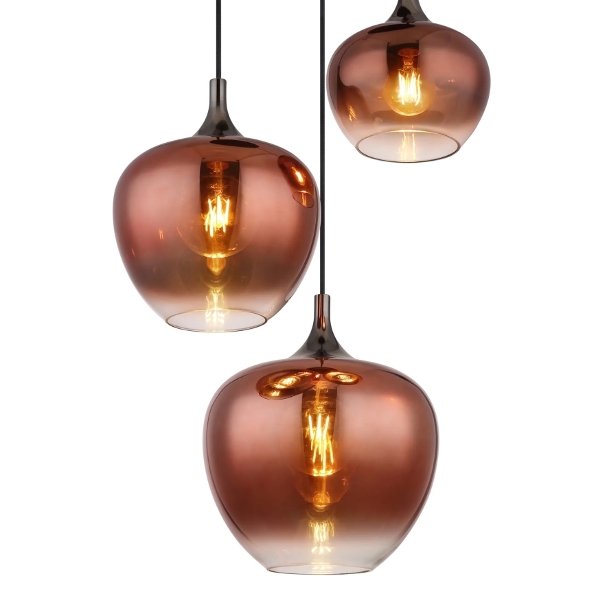 Globo - Candeeiro suspenso 3xE27/40W/230V cobre