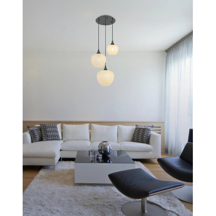 Globo - Candeeiro suspenso 3xE27/40W/230V branco/antracite
