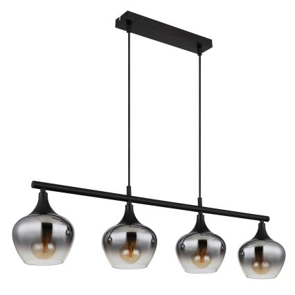 Globo - Candeeiro suspenso 4xE27/40W/230V preto