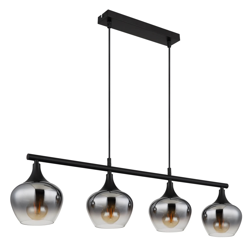 Globo - Candeeiro suspenso 4xE27/40W/230V preto