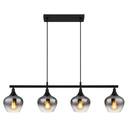Globo - Candeeiro suspenso 4xE27/40W/230V preto