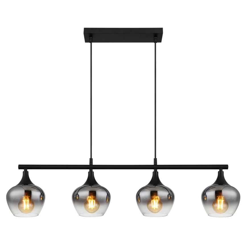 Globo - Candeeiro suspenso 4xE27/40W/230V preto