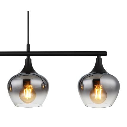 Globo - Candeeiro suspenso 4xE27/40W/230V preto