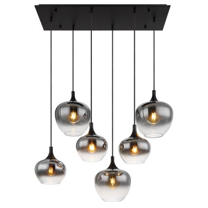 Globo - Candeeiro suspenso 6xE27/40W/230V preto