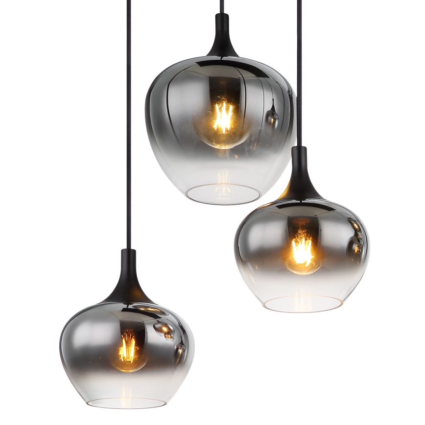 Globo - Candeeiro suspenso 6xE27/40W/230V preto