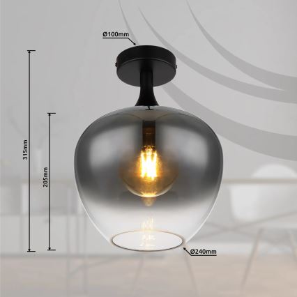 Globo - Iluminação de teto 1xE27/40W/230V fumado