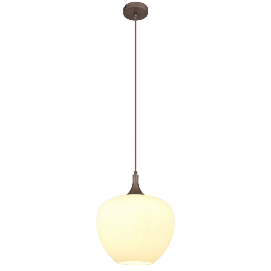 Globo - Candeeiro suspenso 1xE27/60W/230V diâmetro 29 cm branco/castanho
