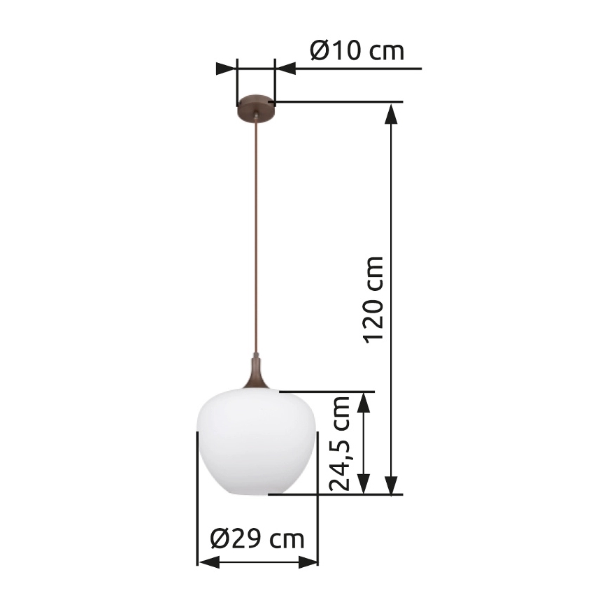 Globo - Candeeiro suspenso 1xE27/60W/230V diâmetro 29 cm branco/castanho