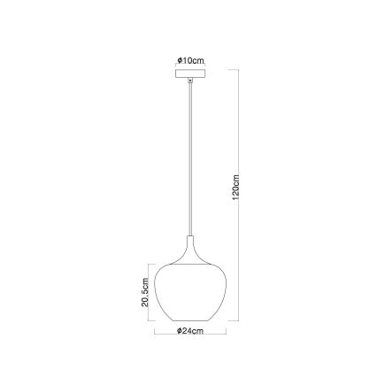 Globo - Candeeiro suspenso 1xE27/60W/230V diâmetro 24 cm branco