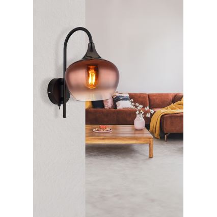 Globo - Candeeiro de parede 1xE27/40W/230V cobre