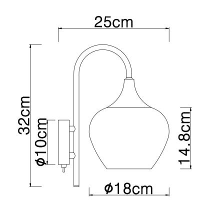 Globo - Candeeiro de parede 1xE27/40W/230V cobre