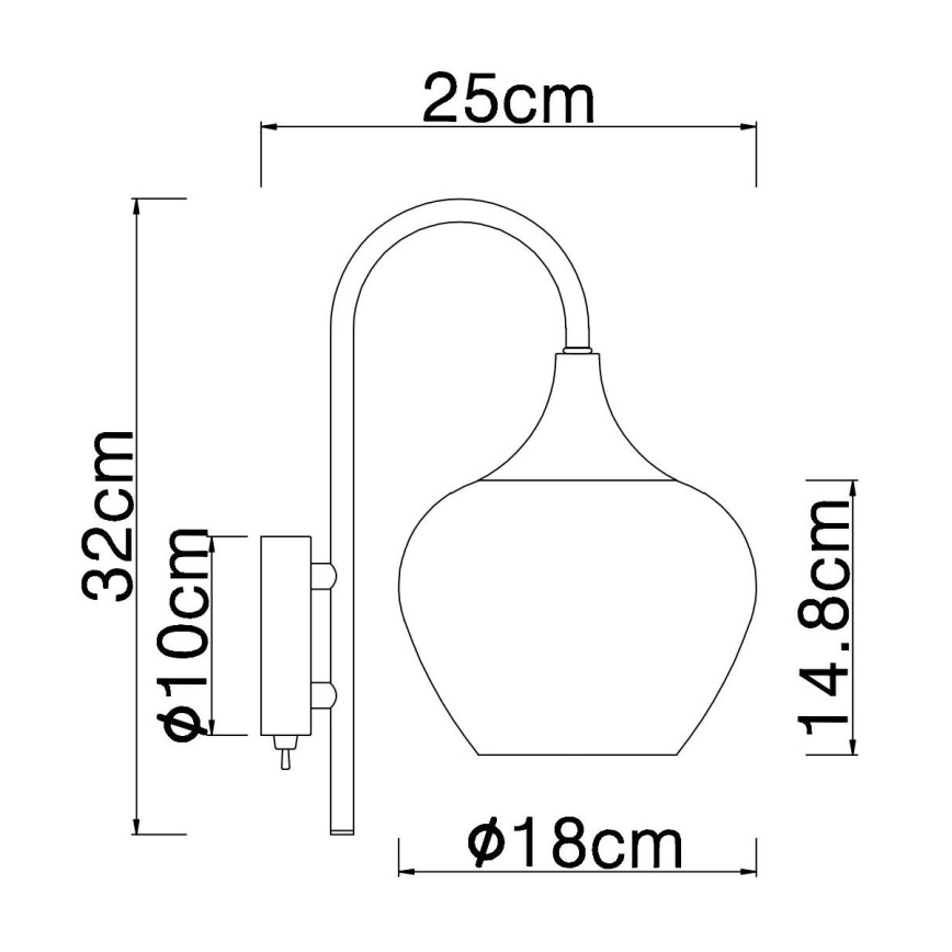 Globo - Candeeiro de parede 1xE27/40W/230V cobre