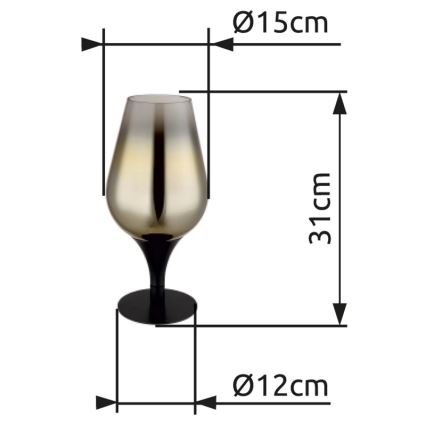 Globo - Candeeiro de mesa 1xE27/40W/230V diâmetro 15 cm dourado