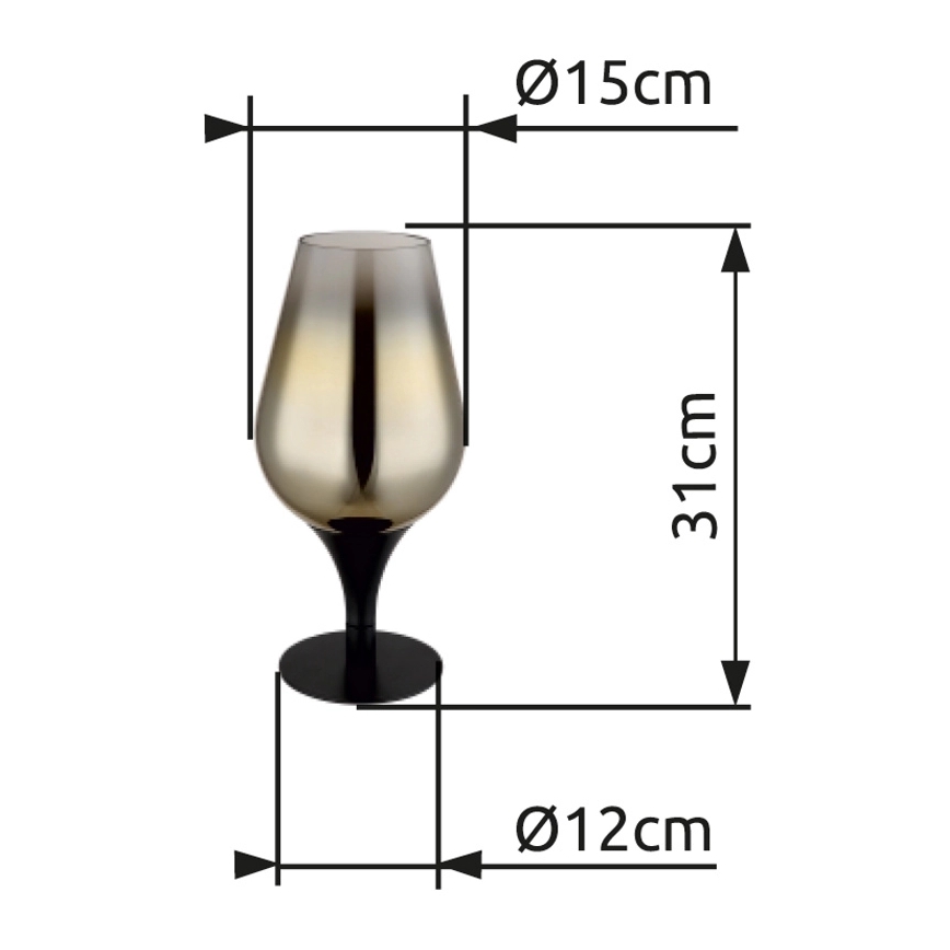 Globo - Candeeiro de mesa 1xE27/40W/230V diâmetro 15 cm dourado