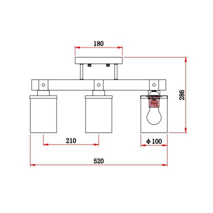Globo - Candelabro integrado 3xE27/60W/230V carvalho