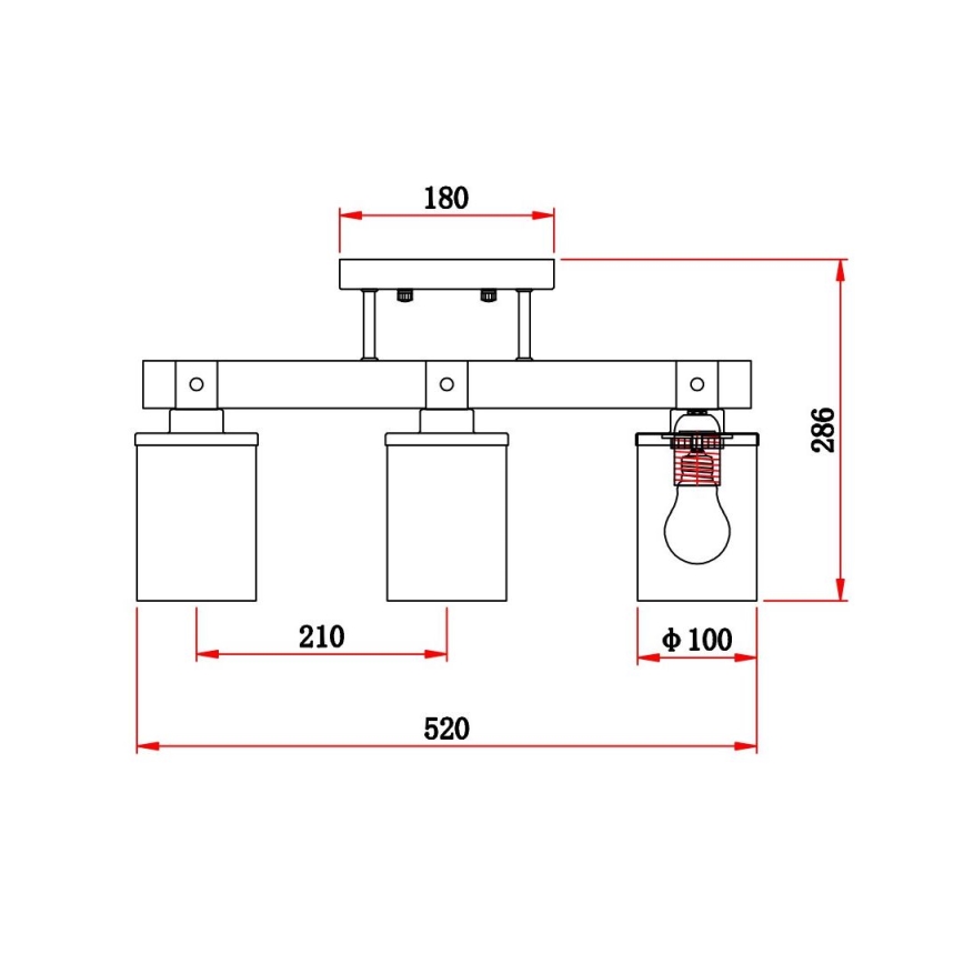 Globo - Candelabro integrado 3xE27/60W/230V carvalho