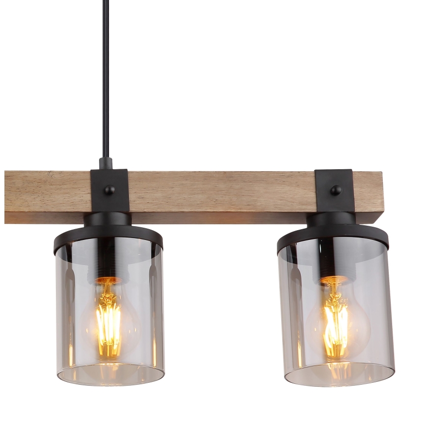 Globo - Candelabro suspenso 4xE27/60W/230V carvalho