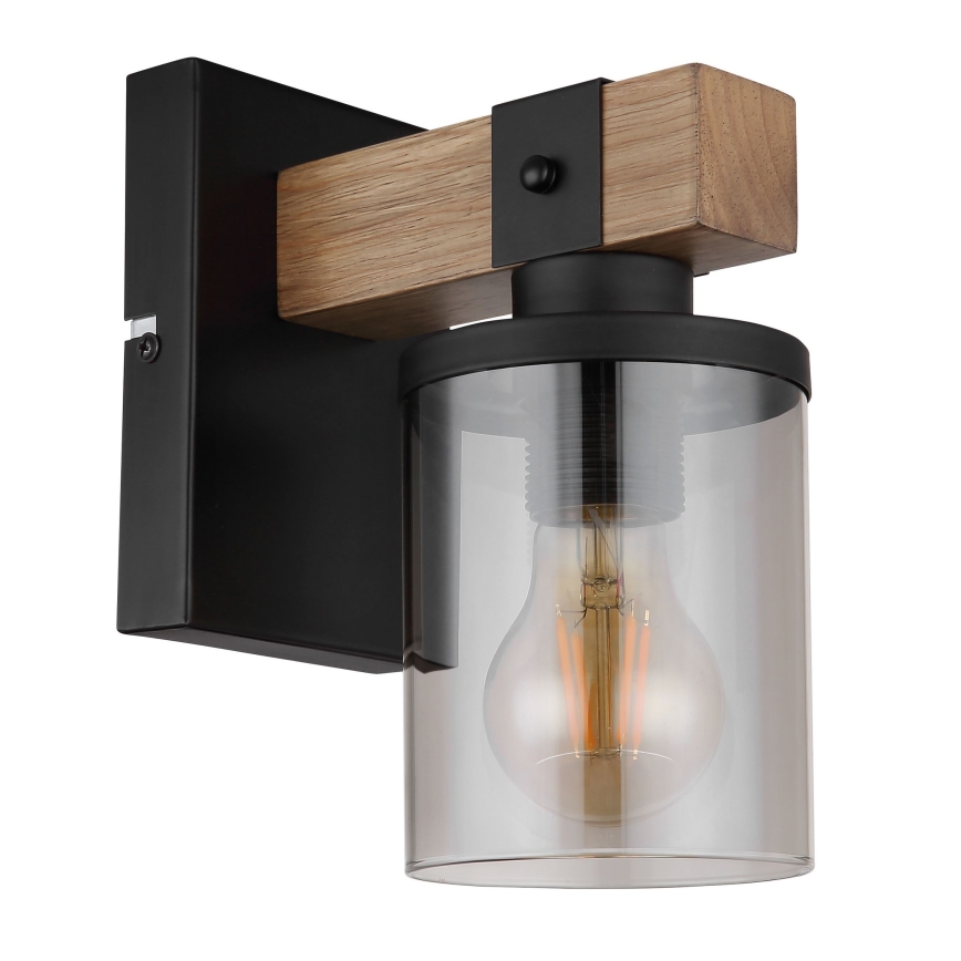 Globo - Candeeiro de parede 1xE27/60W/230V carvalho/fumado