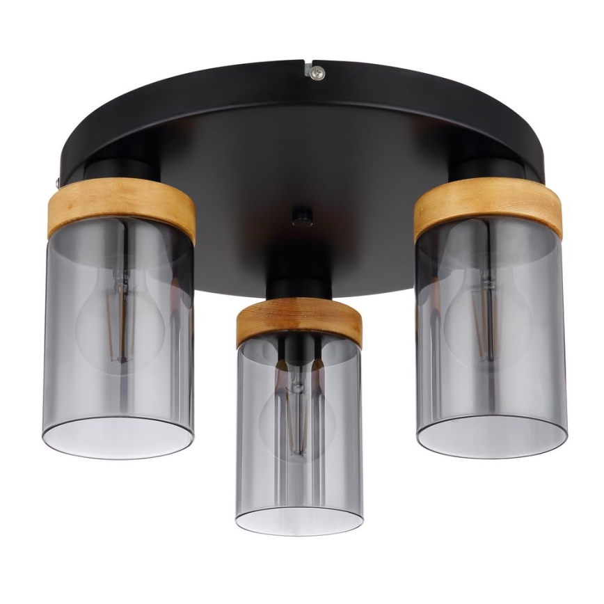 Globo - Candelabro integrado 3xE27/40W/230V metal/madeira